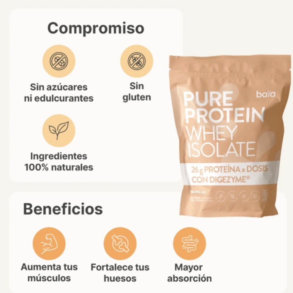 BAÏA Pure Protein Whey Isolate Vainilla  750...